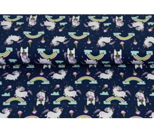 Jersey - Zuckerwatte Einhorn dunkelblau